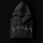 Biker Heartbeat Black Hoodie